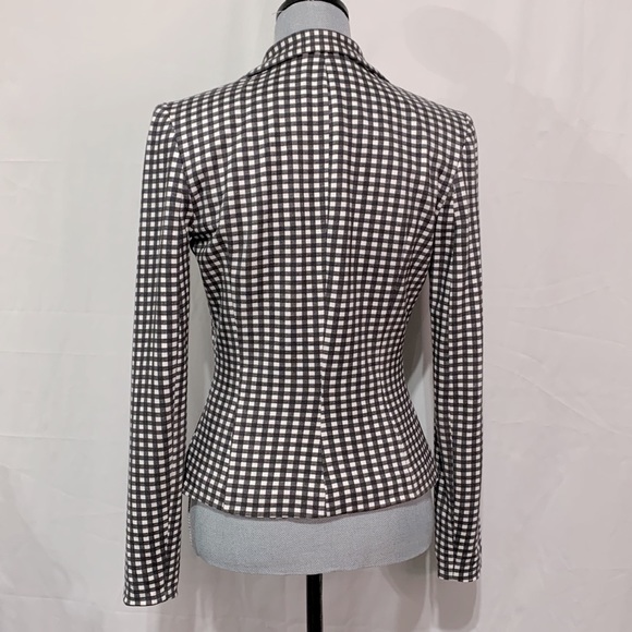 BAILEY/44 gingham checkered black white knit blazer lined size small - Picture 2 of 11